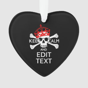 Ornamento Mantenha o seu texto calmo, Crossbones Crânio em 