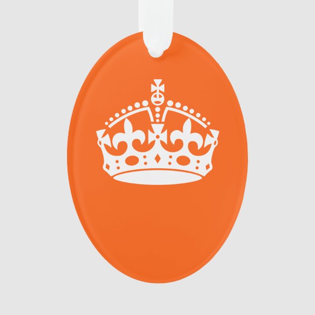 Ornamento MANTER CALM CROWN em laranja Personalize-o (Frente)