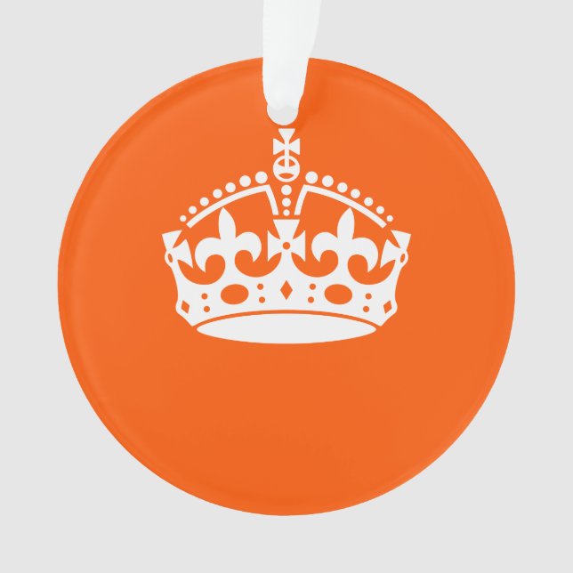 Ornamento MANTER CALM CROWN em laranja Personalize-o (Frente)