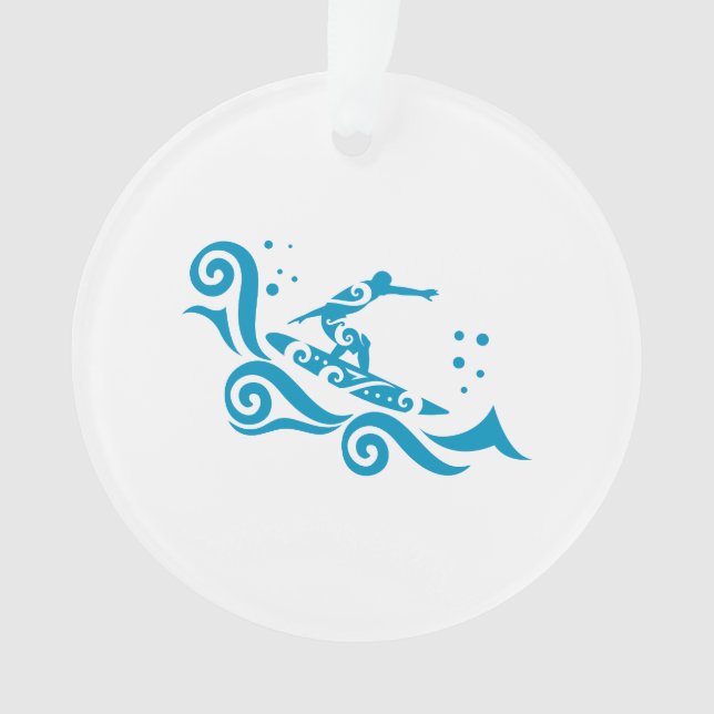 Ornamento Maori Surfer with Waves Gift Idea (Frente)