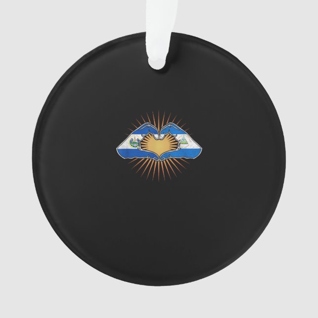 Ornamento Mãos Corações de El Salvador e Nicarágua (Frente)