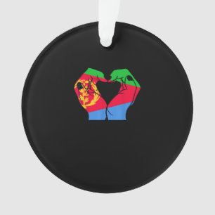 Ornamento Mãos Coradas com Bandeira Eritreia