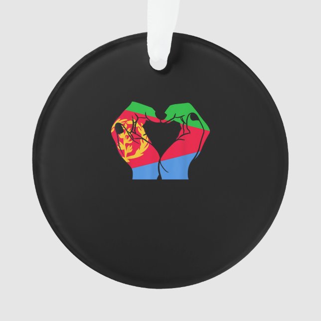 Ornamento Mãos Coradas com Bandeira Eritreia (Frente)