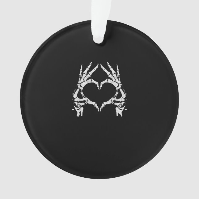 Ornamento Mãos do Coração de Esqueleto - Halloween - Mãos de (Frente)