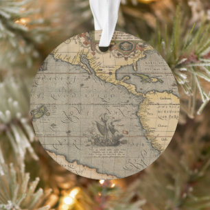 Ornamento Mapa antigo antigo inspirado (14) Bagagem