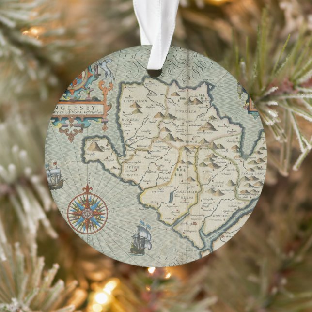 Ornamento Mapa antigo antigo inspirado (7) (Árvore)
