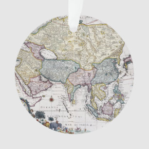 Ornamento Mapa antigo de Ásia   1696