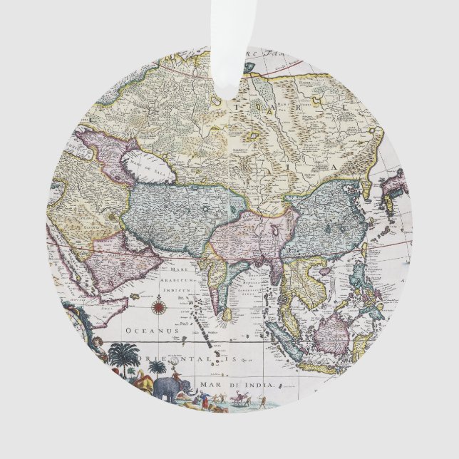 Ornamento Mapa antigo de Ásia | 1696 (Frente)