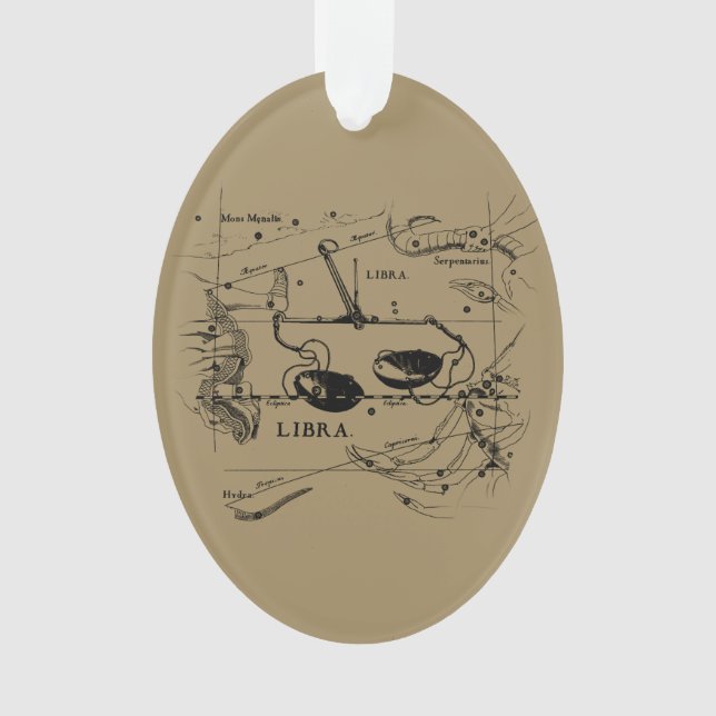 Ornamento Mapa de Constelação de Libra Hevelius cerca de 169 (Frente)