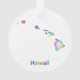 Ornamento Mapa de Havaí do arco-íris