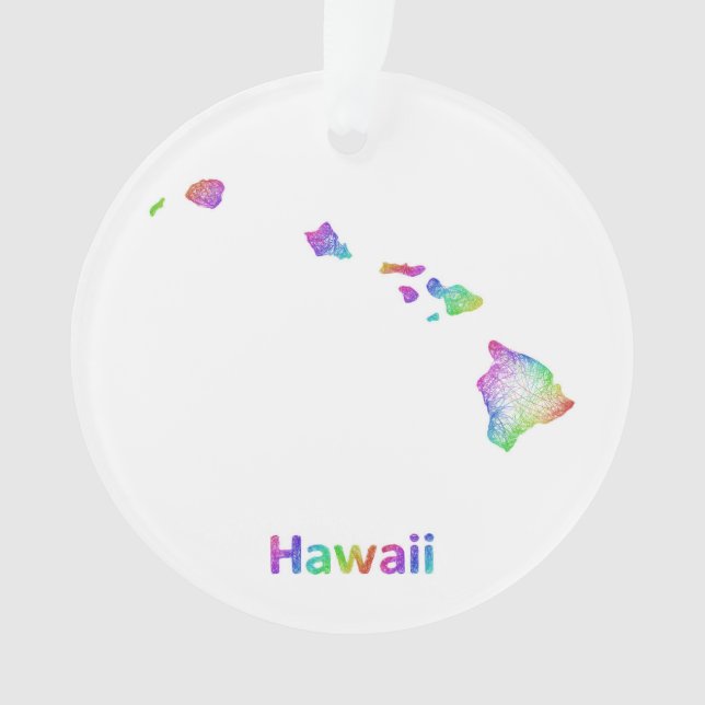 Ornamento Mapa de Havaí do arco-íris (Frente)