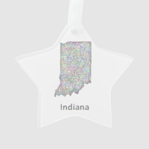 Ornamento Mapa de Indiana