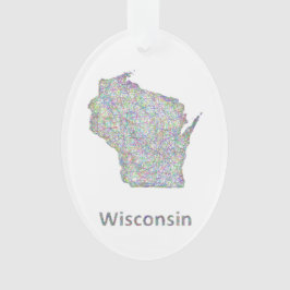 Ornamento Mapa de Wisconsin