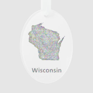Ornamento Mapa de Wisconsin