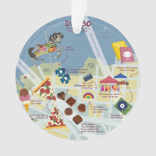 Ornamento Mapa do Dumbo Brooklyn em Nova Iorque Personalizá