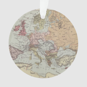 Ornamento Mapa do vintage de Europa