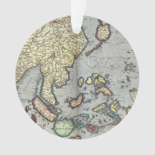 Ornamento Mapa do vintage de India 1592