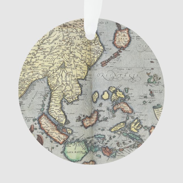 Ornamento Mapa do vintage de India | 1592 (Frente)