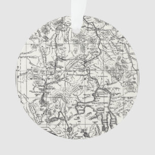 Ornamento Mapa do vintage do parque nacional de Yellowstone