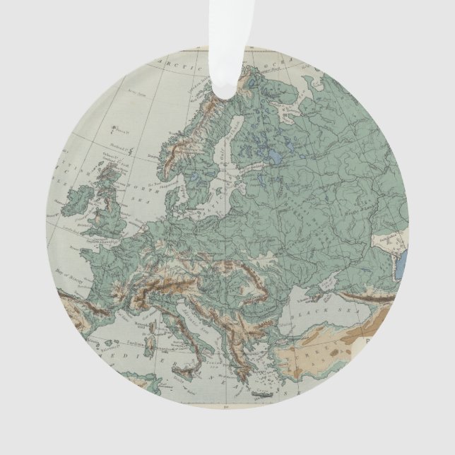 Ornamento Mapa físico de Europa (Frente)