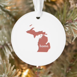 Ornamento Mapa home do estado da silhueta de Michigan