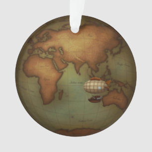 Ornamento Mapa neovitoriano da Viagem de Steampunk Air do Le