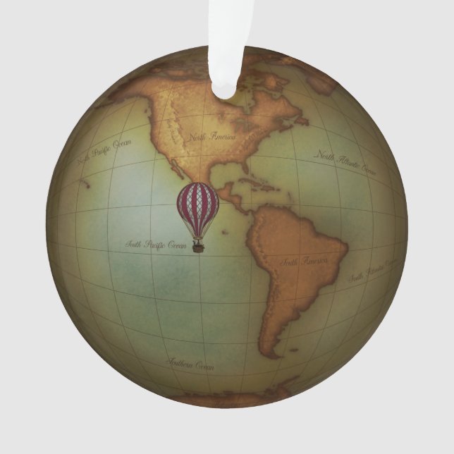 Ornamento Mapa neovitoriano do Oeste do Viagem de Steampunk  (Frente)