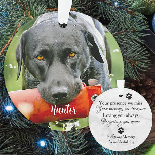 Ornamento Marble Sympathy Cote Foto Cão Pet Memorial