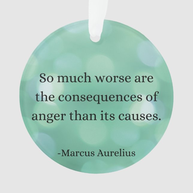 Ornamento Marcus Aurelius: Conquiste a raiva, encontre a paz (Frente)