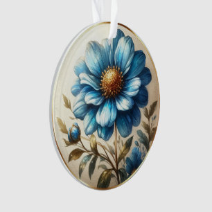 Ornamento Margarida Azul de Aquarela