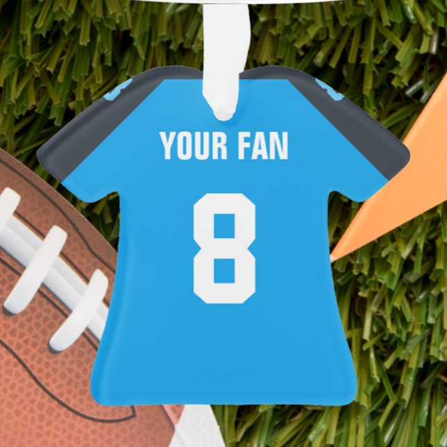 Ornamento Marinho de futebol, Blue & White Jersey Ornament (Criador carregado)