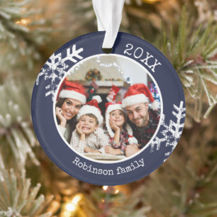 Ornamento Marinho Rustic Snowflake - Natal Azul