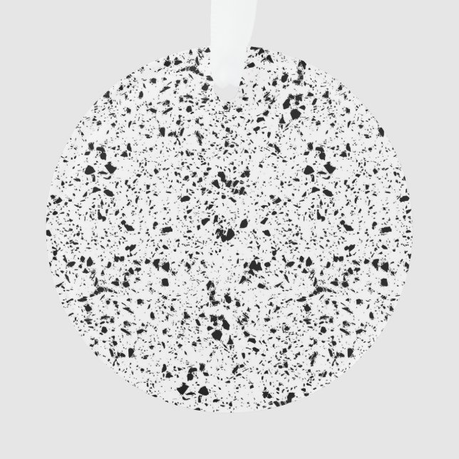 Ornamento Mármaco branco preto clássico Terrazzo (Frente)