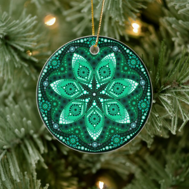 Ornamento May Birthstone Emerald Mandala (Árvore)