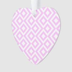 Ornamento Meander rosa e branco
