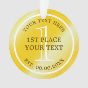 Ornamento Medal de ouro para campeão em primeiro l