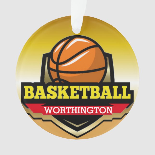 Ornamento Medalha de Basquete (Frente)