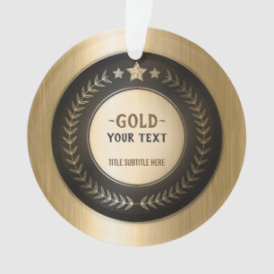 Ornamento MEDALHA DIY IMPRESSÃO PERSONALIZADA Dourada #1 ADI