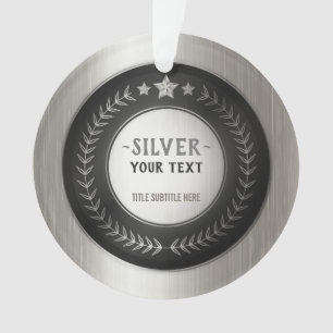 Ornamento MEDALHA Prata IMPRESSÃO PERSONALIZADA DIY Adicione