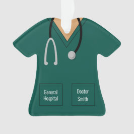 Ornamento Médico ou enfermeiro Green Scrubs Profissão
