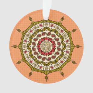 Ornamento Mehndi Fantasy Dourado Ornament acrílico