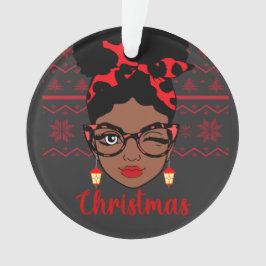 Ornamento Melanin Christmas Winter Black Girl Magic Sista