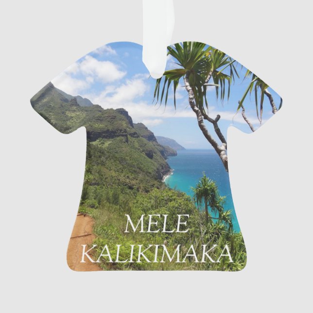 Ornamento Mele Kalikimaka Feliz Natal Hawaii Keepsaame (Frente)