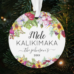 Ornamento Mele Kalikimaka Personalizado Família