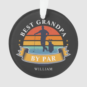Ornamento Melhor Avô Por Par Personalizado Golfer