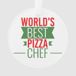 Ornamento Melhor Chef de pizza do mundo - verde-vermelho