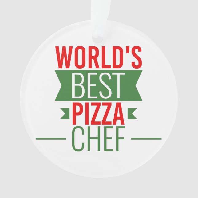 Ornamento Melhor Chef de pizza do mundo - verde-vermelho (Frente)