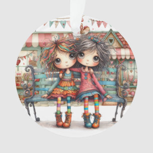 Ornamento Melhor Irmã/Amiga do Mundo - Veja Trás.