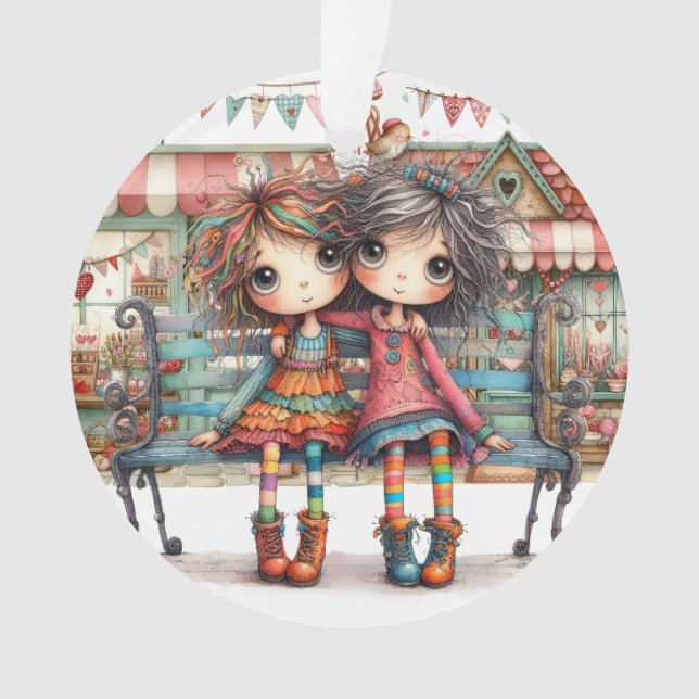 Ornamento Melhor Irmã/Amiga do Mundo - Veja Trás. (Frente)