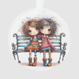 Ornamento Melhor Irmã/Amiga do Mundo - Veja Trás.